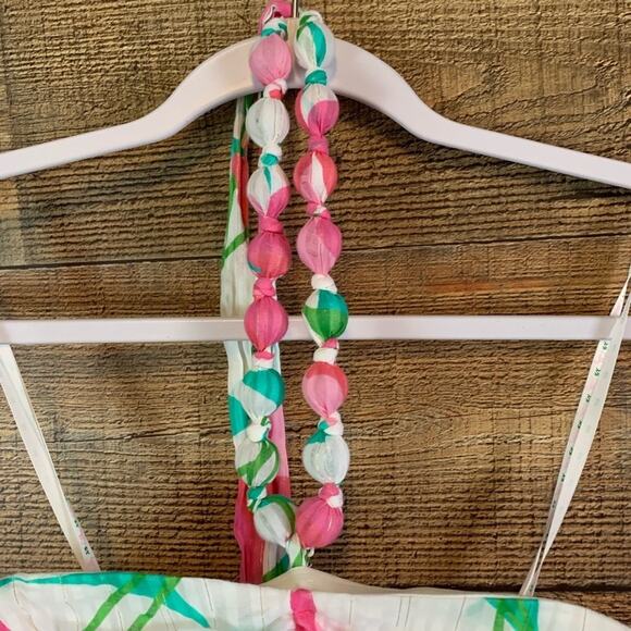Lilly Pulitzer Betsey Had Me A Blast Strapless Dress Floral Beaded Halter SZ 4 6 - Picture 5 of 14
